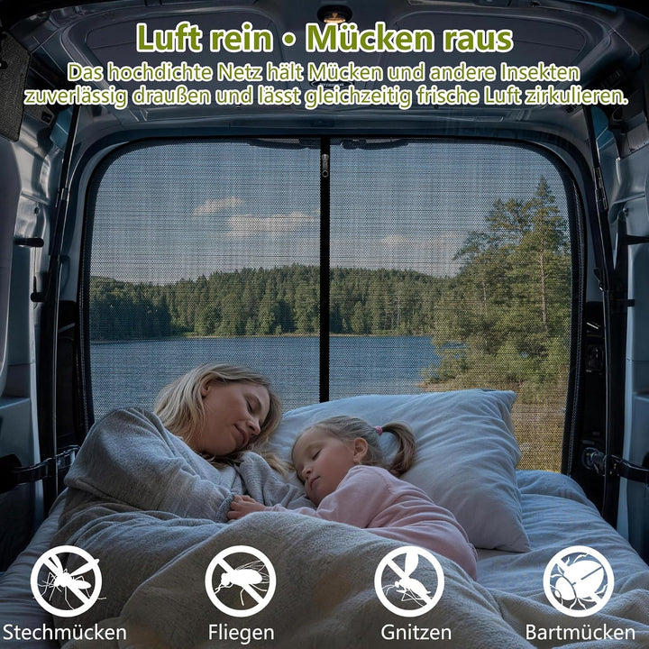 XCBYT Moskitonetz Auto Hintertür Kompatibel für VW T5 T6,Magnetisch Reissverschluss Fliegengitter Au