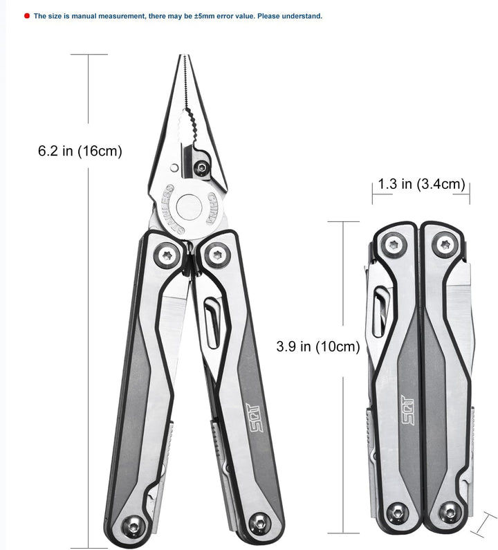 SQT Multifunktionszange Multi-Tool Multifunktion mit Zange, Magnetische Schraubendreher &amp; Nylonetui