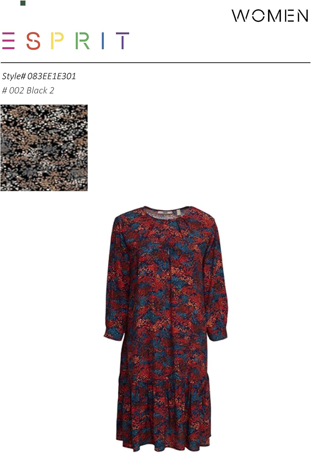 Esprit Damen 083ee1e301 Kleid 38 002/Black 2, 38 002/Black 2