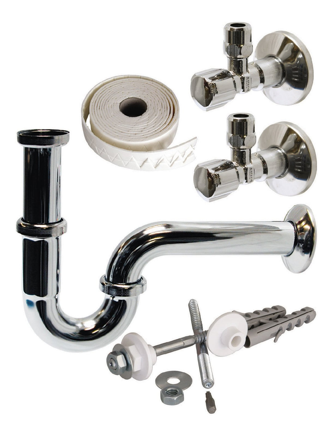 Sanitop-Wingenroth Schell Installationsset für Waschtischmontage, Metall-verchromt, 1 Stück, 1 1/4 Z