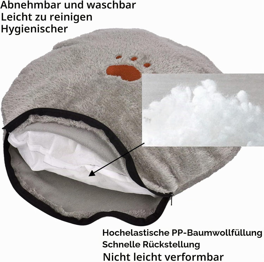 Queta Hundebett Waschbar, Katzenbett. Katzenohrform Runde Hundekorb Warmes Haustierbett Katzenbett,