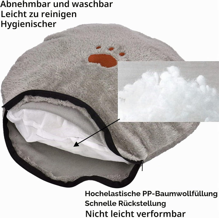 Queta Hundebett Waschbar, Katzenbett. Katzenohrform Runde Hundekorb Warmes Haustierbett Katzenbett,