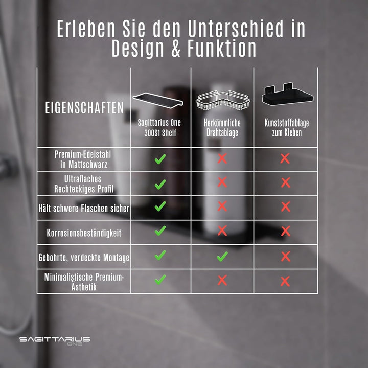 300S1-B Shower Shelf Rostfreies Edelstahl 30 cm Badezimmerregal SUS304, poliert, Shampoohalterung, l
