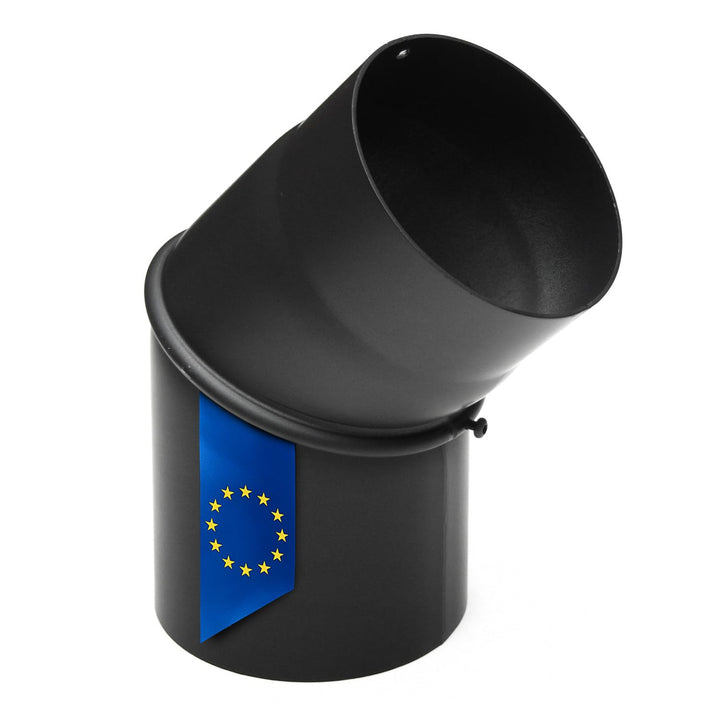 raik SH133-150-sw Raik Rauchrohrbogen/Ofenrohr 150mm - 0° - 45° ohne Reinigungsöffnung