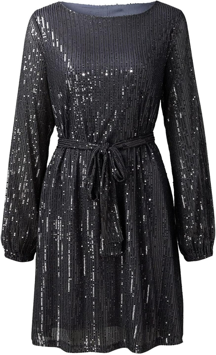 Sunnyuk Pailettenkleider für Damen Gold Glitzerkleid Partykleid Kurz Silber Schwarz Glitzer Kleid Pa