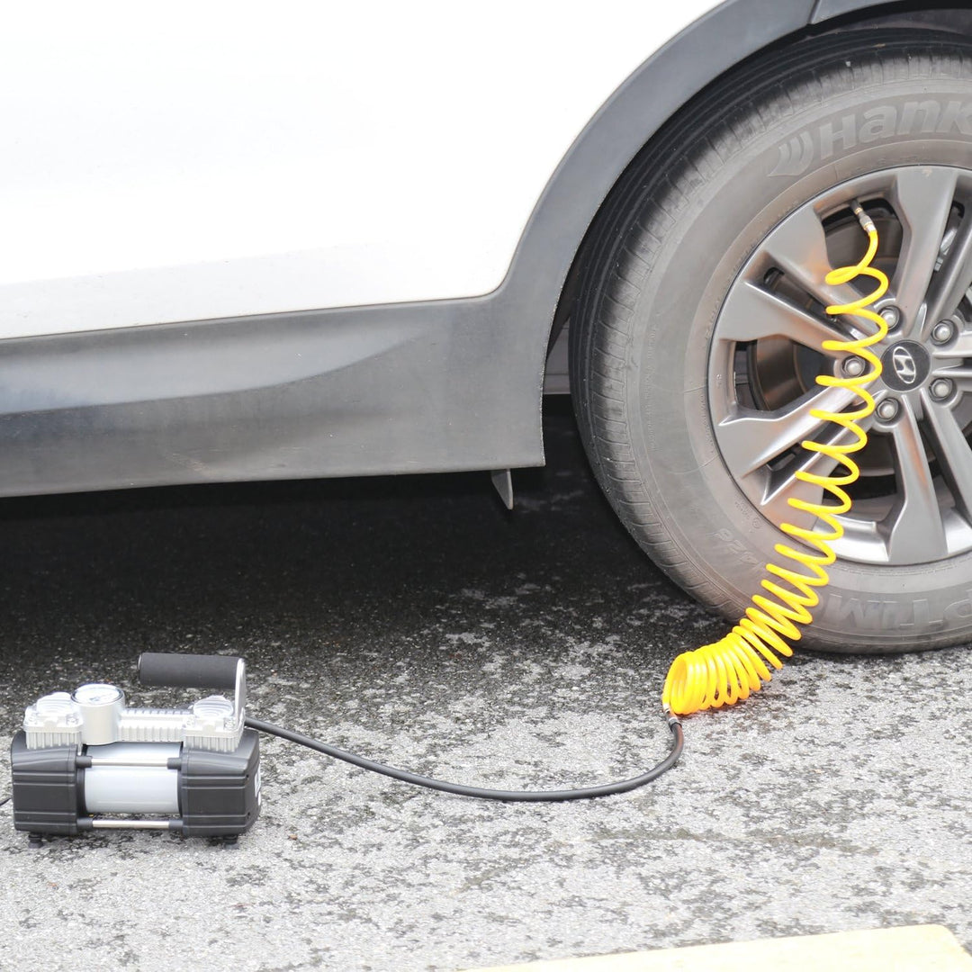 TIREWELL 12 V Reifenfüller - Heavy Duty Double Zylinder Direct Drive Metall Pumpe 150PSI, Air Kompre