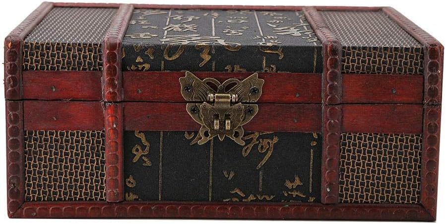 Aufbewahrungsbox aus Holz im Vintage-Stil Grösse Buch Schmuck Organizer Dekorative Schatzbox Altmodi
