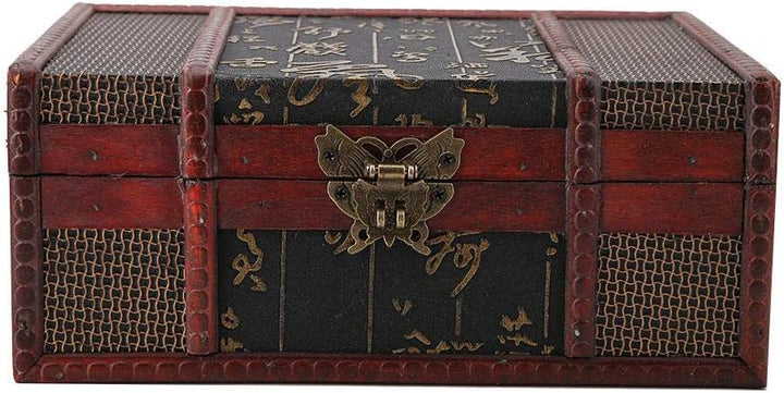 Aufbewahrungsbox aus Holz im Vintage-Stil Grösse Buch Schmuck Organizer Dekorative Schatzbox Altmodi