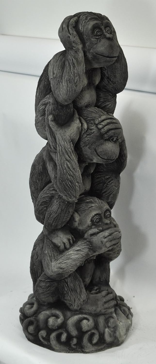 Thaiboo 3 Affen massiv Nichts sehen hören Sagen Glücksbringer Skulptur