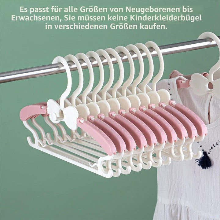 WJWSKI 20 Stück Kleiderbügel Kinder mit Stapelbaren Schmetterling-Haken rutschfeste Kleiderbügel mit