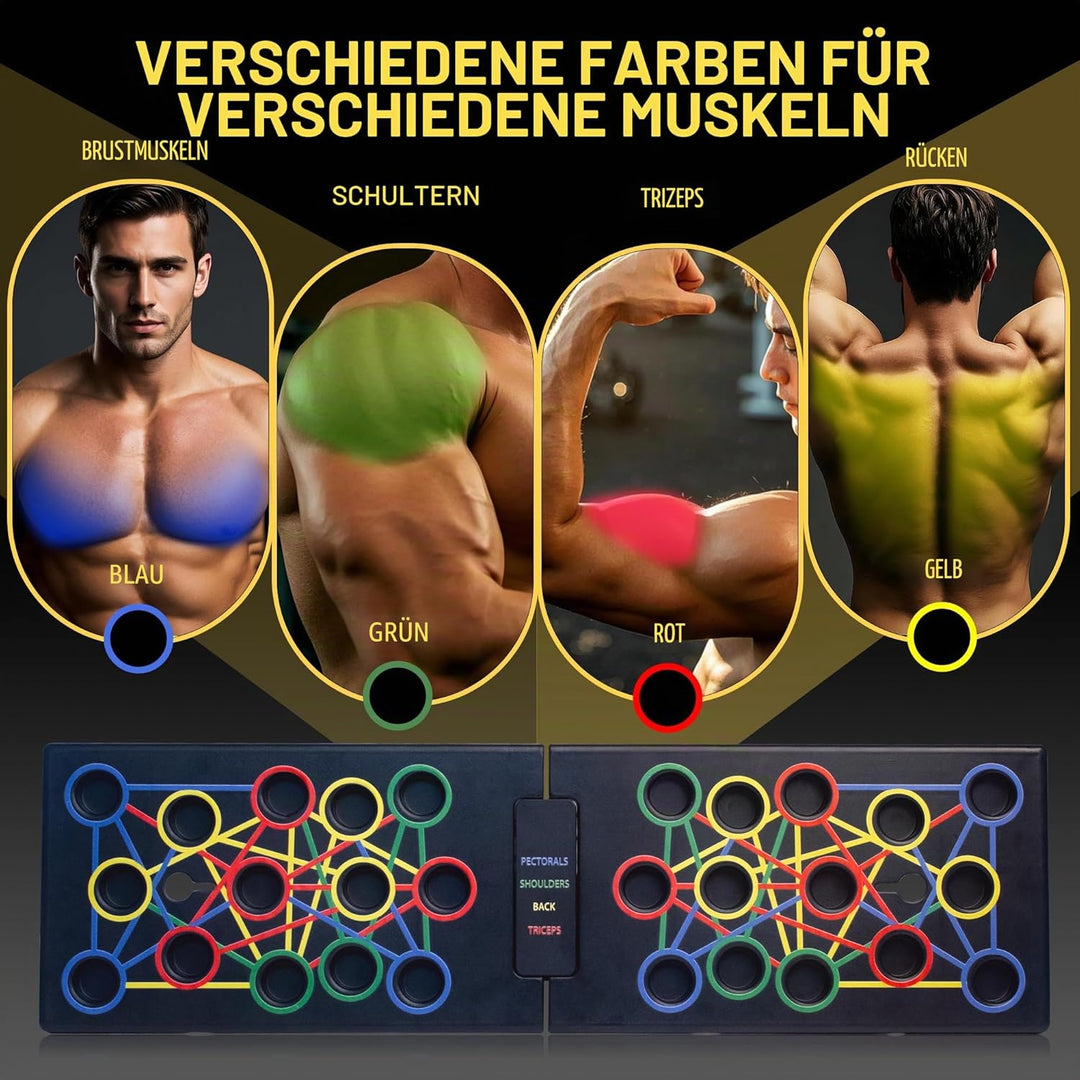24 in 1 Faltbares Push-Up-Brett, Heimtrainingsgerät, Fettverbrennungs-Krafttrainingsgerät Push-Up-St