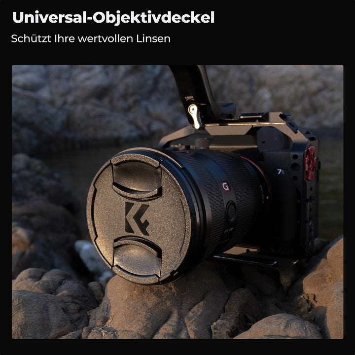 K&F Concept Polfilter 49mm CPL Filter mit Objektivdeckel, Objektivdeckel-Halteband, Reinigungstücher