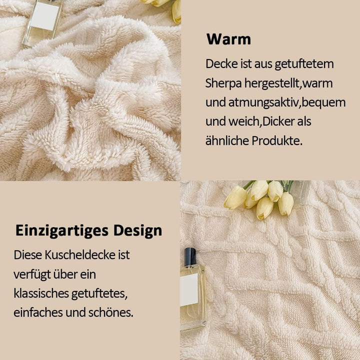 WONGS BEDDING Kuscheldecke 150x200 Flauschig Sherpa Decke,Sofaüberwurf Fleecedecke,Dick Sofadecke Do