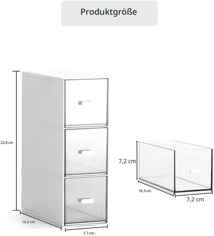 Teebox mit 3 Schubladen, Teeboxen für Teebeutel, Küchen Organizer, Kühlschrank Organizer, Teebeutelb