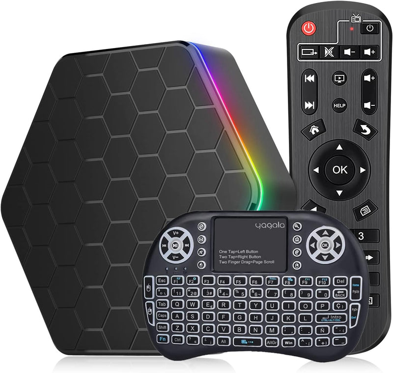 Android 12.0 TV Box, Android Box mit 4GB RAM 64GB ROM Allwinner H618 Quad-Core 64-Bit-ARM Corter-A53