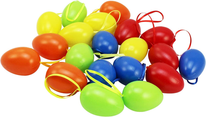 com-four® 60x Ostereier zum Aufhängen - Osterdeko in 5 kräftigen Farben - Deko Ostereier - Grösse: 6