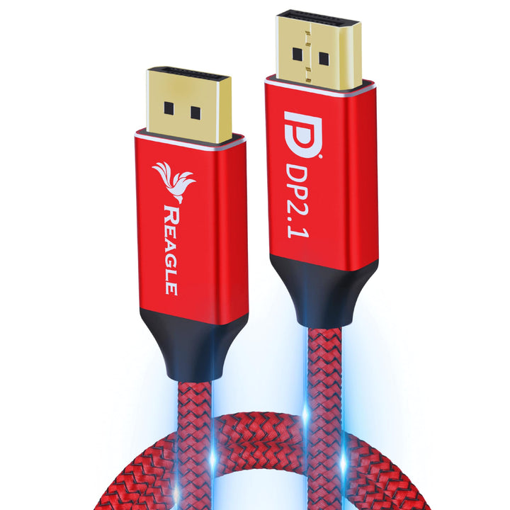 Reagle DisplayPort Kabel, DP 2.1, 8K@120Hz, 4K@320Hz 240Hz, FREESYNC GSYNC 80Gbps, Nylongeflecht HDR