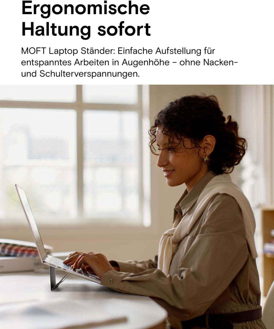 MOFT Invisible Airflow Laptopständer, mit Offenem Design für Wärmeableitung, Einstellbare Doppelwink