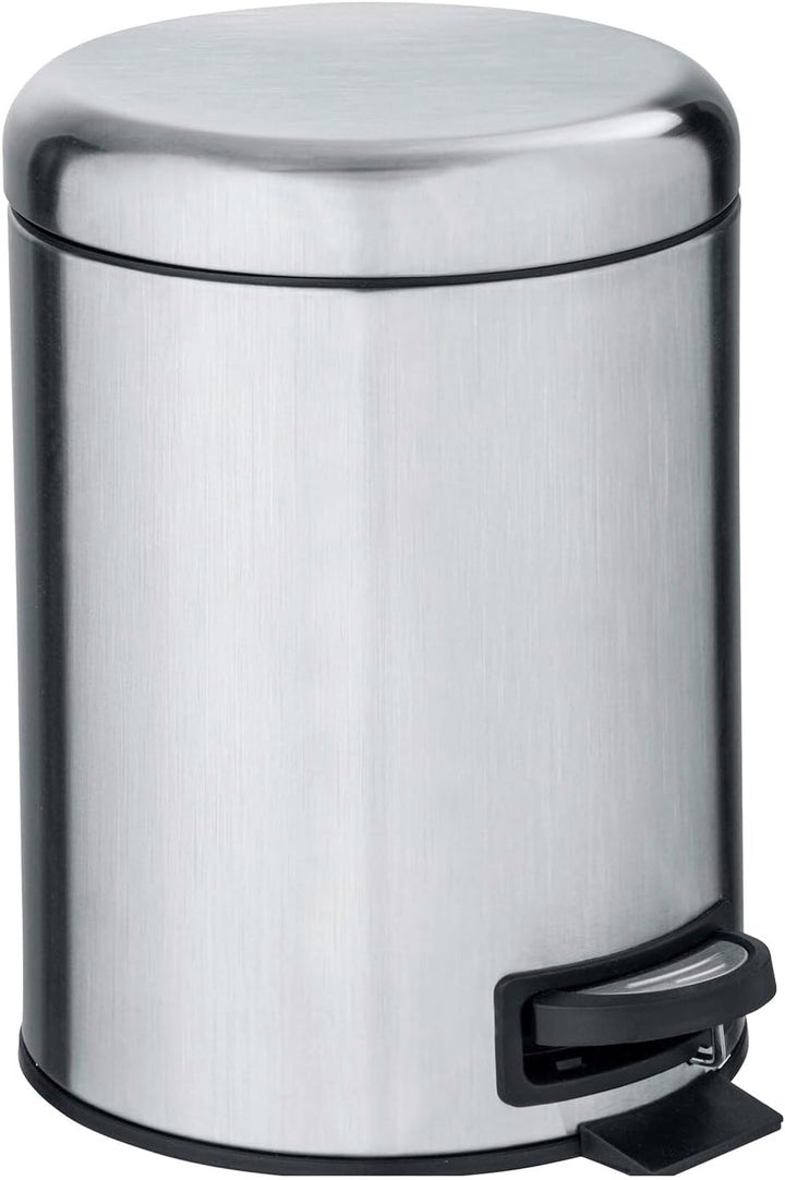 WENKO Treteimer Mod. Leman, 5 Liter, mit herausnehmbarem Einsatz, aus rostfreiem Edelstahl, 21 x 24