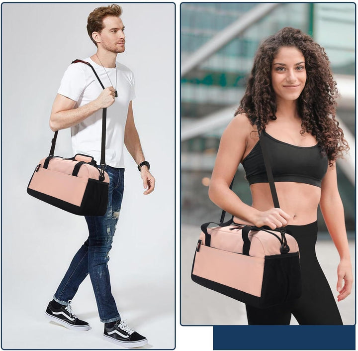 Kleine Sporttasche mit Nassfach - 35×20×20cm Handgepäck, Mini Duffle Bag mit Mehreren Fächern für Sp
