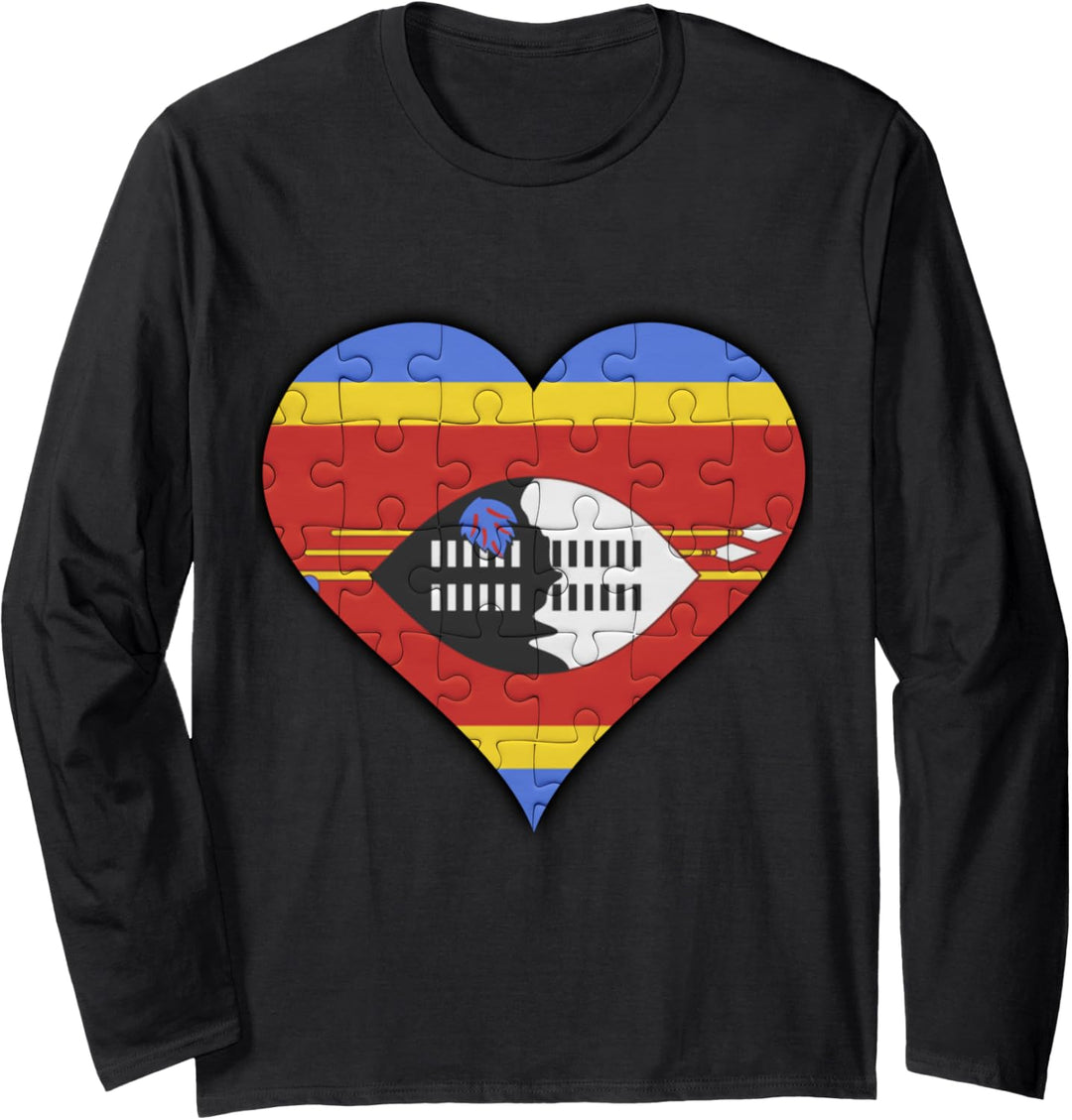 Swasiland Swasiländer Flagge Herz Langarmshirt