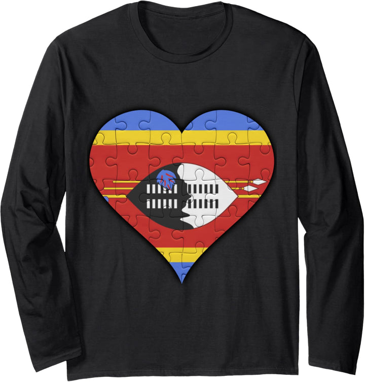 Swasiland Swasiländer Flagge Herz Langarmshirt