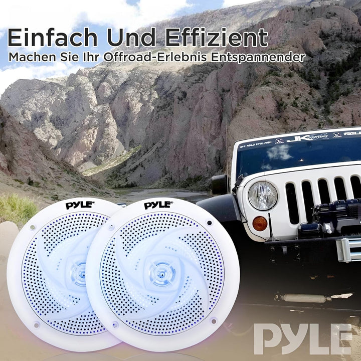 Pyle Marine Speakers - 5.25 Inch 2 Way Waterproof and Weather Resistant Outdoor Audio Stereo Sound S