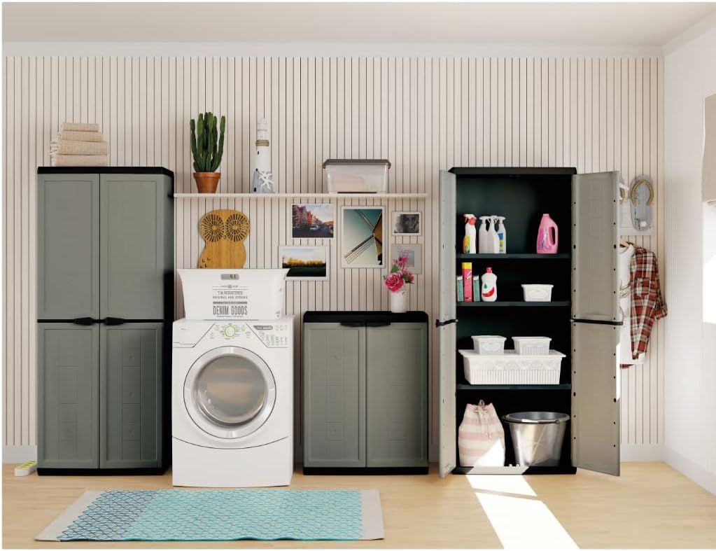 Kis Kunststoffschrank "Jolly" niedrig, 1 Stück, dunkelgrau/schwarz, 9733000 0444 01