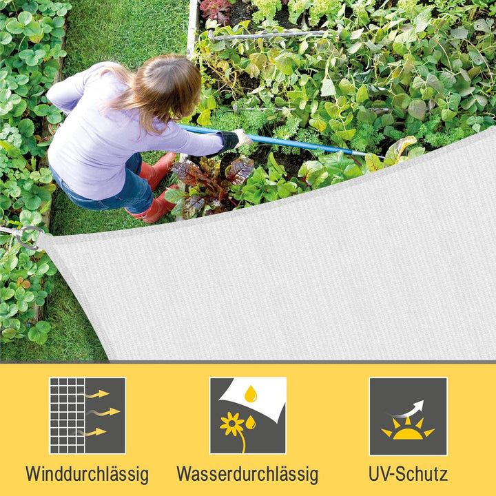 Sol Royal Sonnensegel rechteckig 3x4m Wasserdurchlässig HDPE Atmungsaktiver Balkon Terrasse Segeltuc