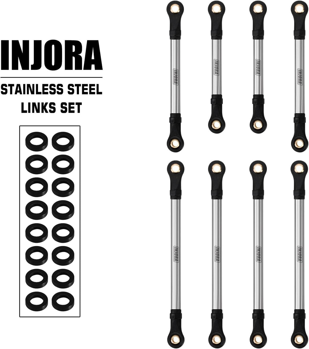 INJORA Gerade Chassis Lenker Edelstahl Link Set für TRX4M Upgrade 1/18 RC Crawler