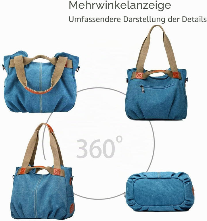 NICOLE &amp; DORIS Canvas Tasche Damen Tragetaschen für Damen Schultertaschen Umhängetasche Leinwand Han
