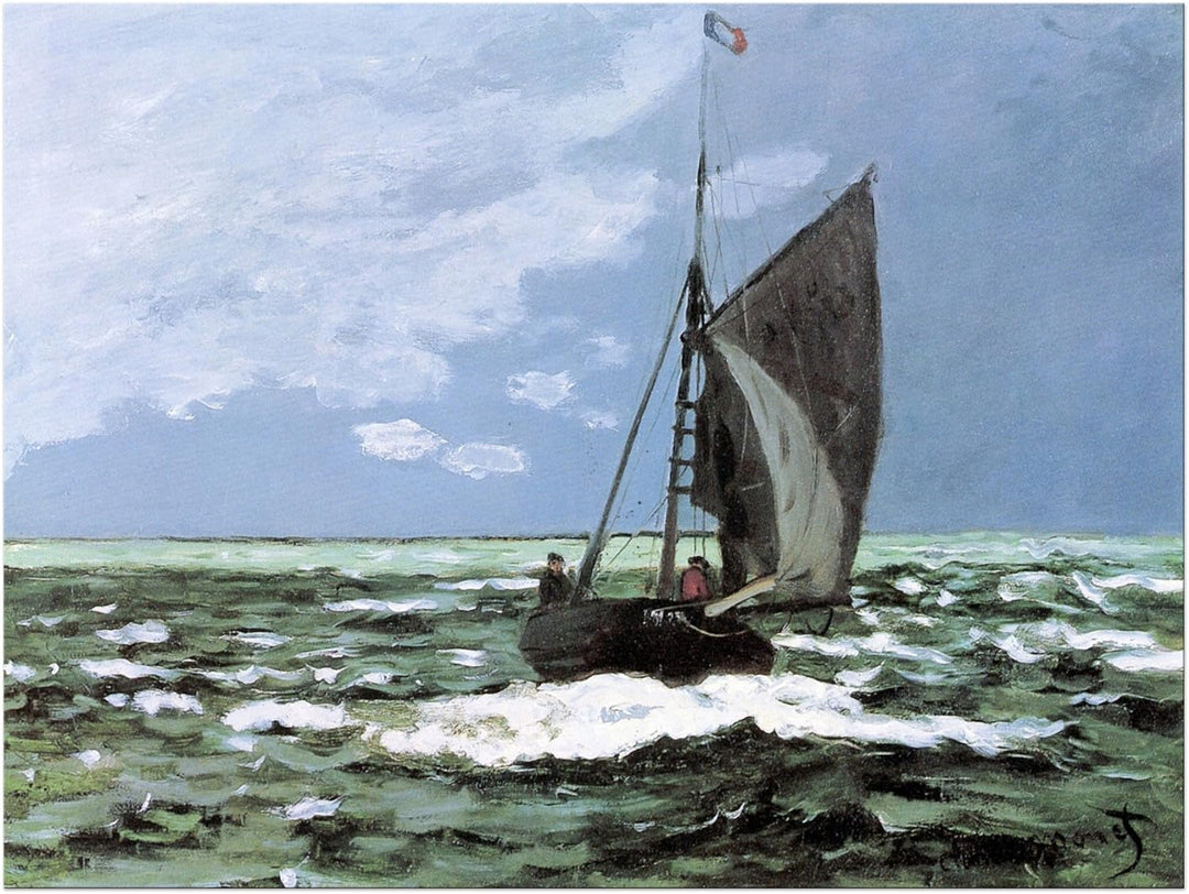 Bilderdepot24 Bild auf Leinwand | Claude Monet Stürmische See in 60x50 cm als Wandbild | Wand-deko D