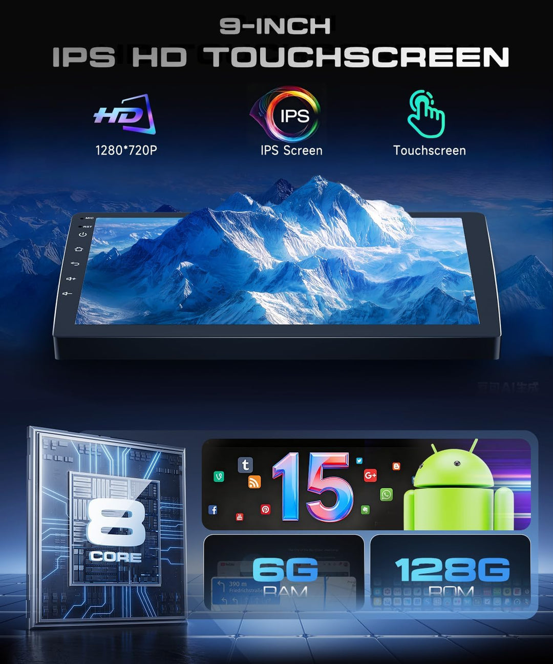 VECHTEL 8 Kern 6G+128G Autoradio Android 15 für Suzuki Swift 2011-2017 Suzuki Ertiga 2012-2017, 9 Zo