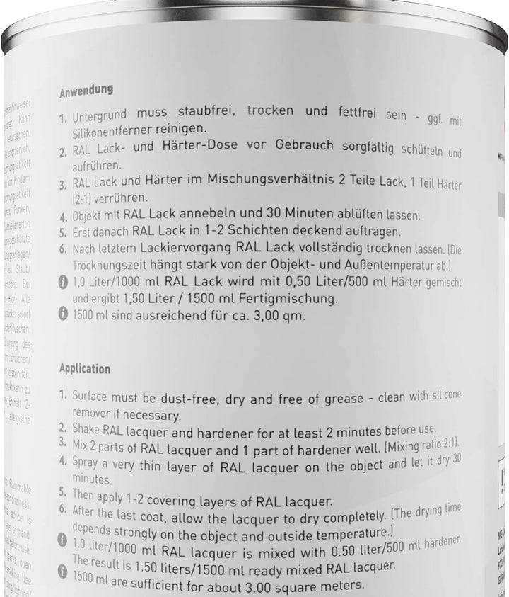 MG PRIME RAL 7016 Anthrazitgrau/Anthracite grey seidenmatt Acryl-Lack 1,5 Liter / 1500 ml Dose inkl.