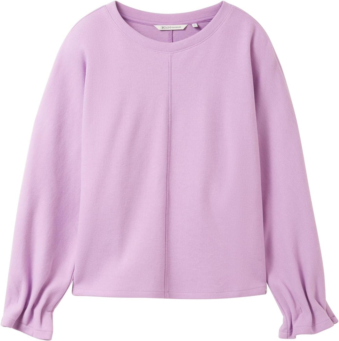 TOM TAILOR Denim Damen Sweatshirt M 12957 - Heather Purple, M 12957 - Heather Purple