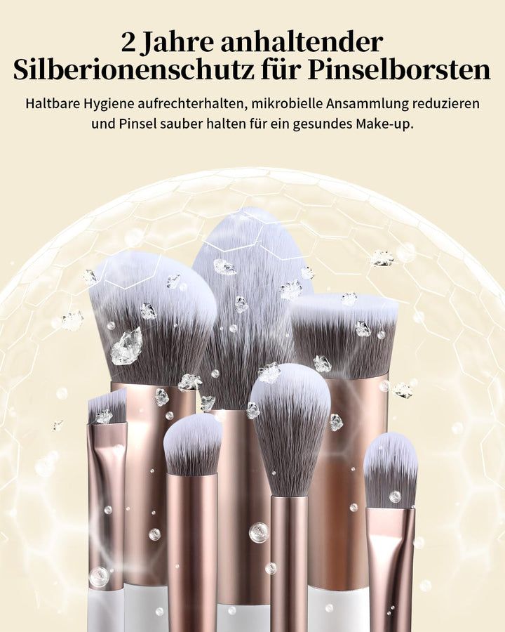 EIGSHOW Make-up Pinselset,15-teilig MUA PRO Serie Profi Pinsel mit Silberionen-Borsten für Foundatio