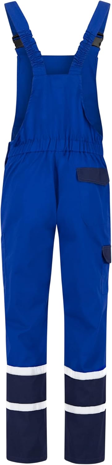 BWOLF Char Latzhose Herren Arbeitshose Schutz-Latzhose Herren mit Reflektierenden Elementen - Blau/G