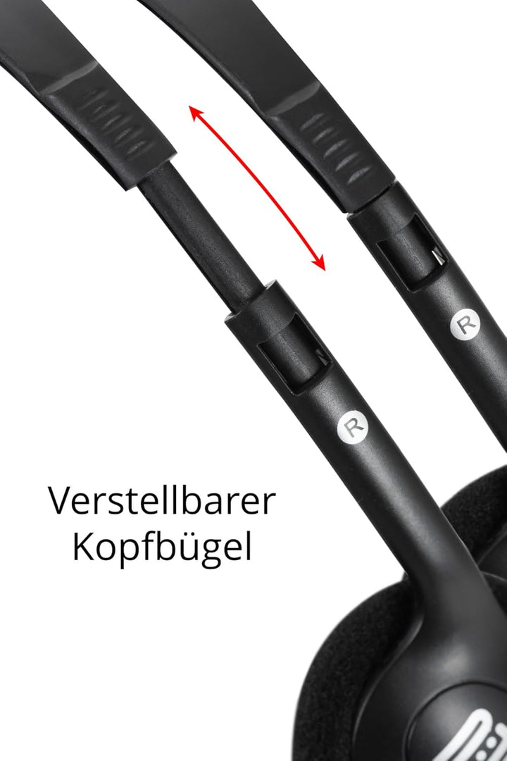 Pronomic KH-10BK HiFi Leicht Kopfhörer (nur 50g Gewicht, Verstellbarer Kopfbügel, ideal für MP3-Play