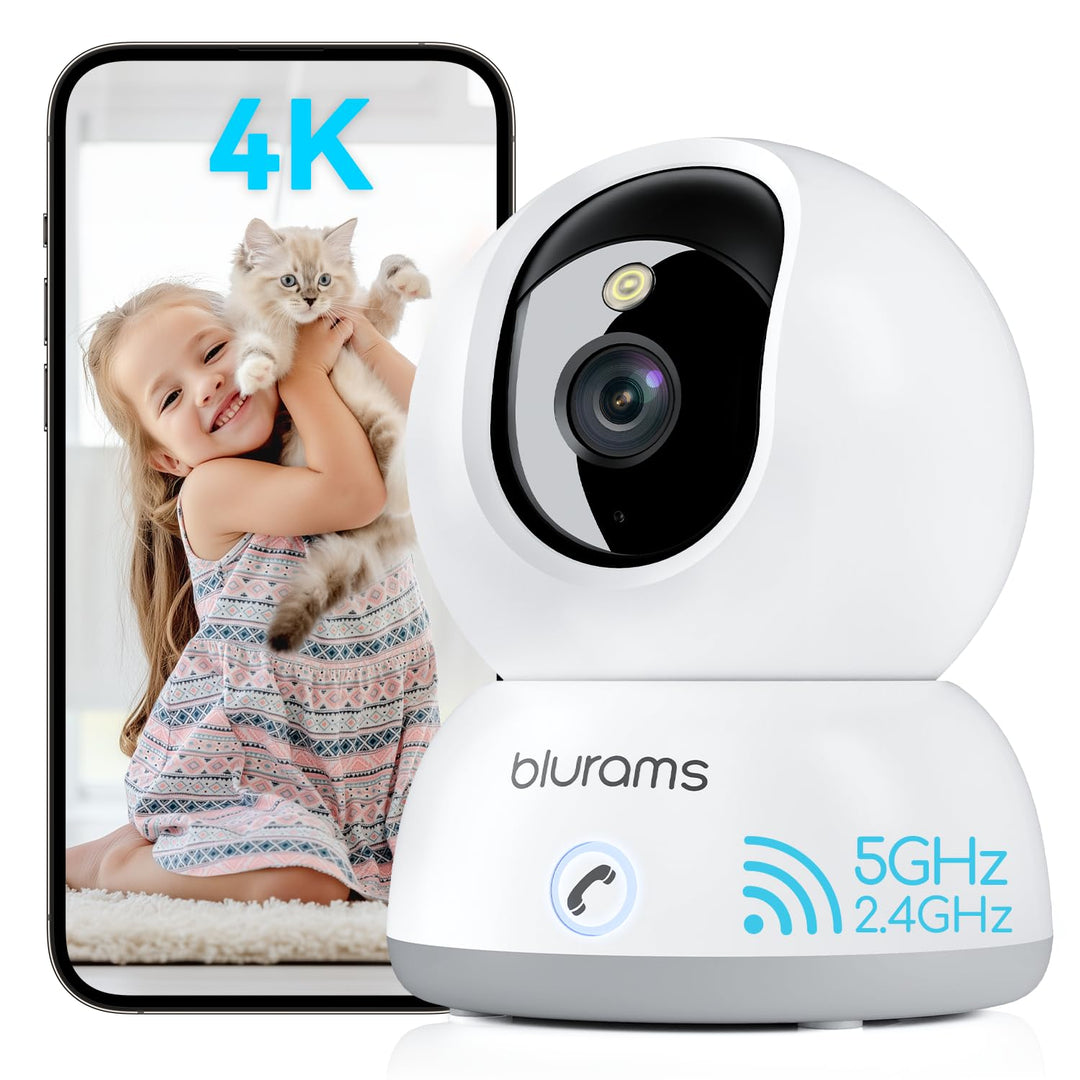 blurams 2K Überwachungskamera Innen, 360° WLAN Kamera,2.4G/5G, Bewegungsverfolgung Nachtsicht Hausti