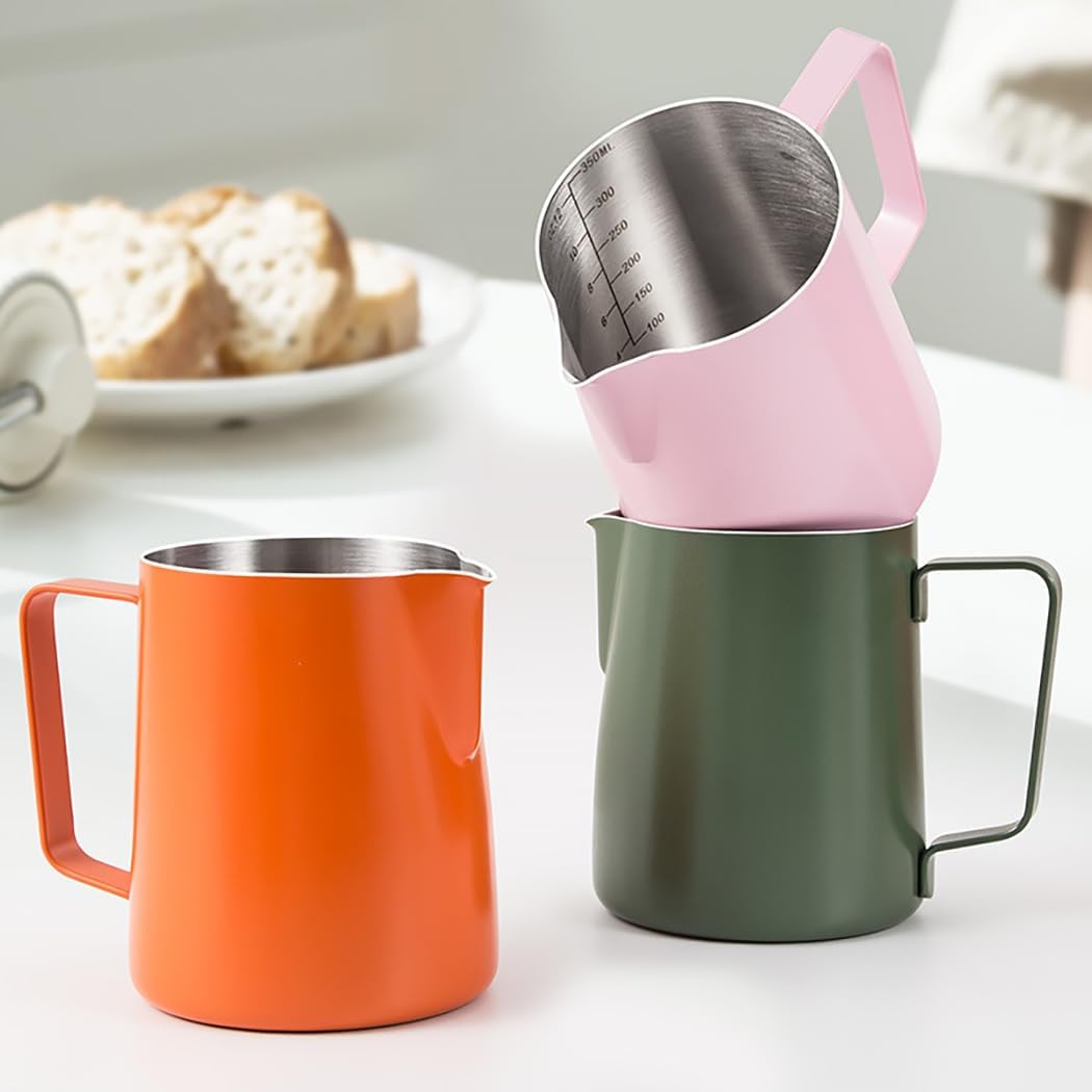 Hoshen Espresso-Dampfkrug aus Edelstahl, Milchaufschäumer, Latte-Kunst-Tasse, Espresso, Latte, Cappu