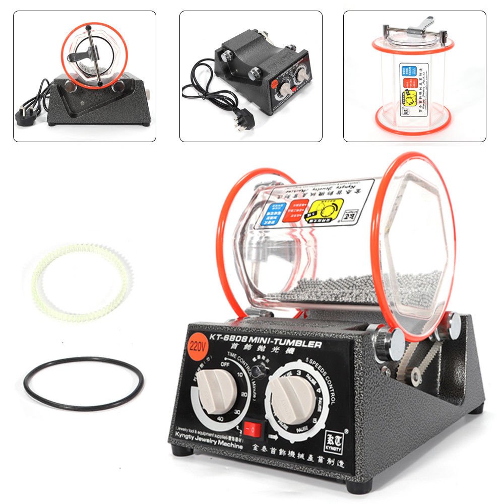 3kg Poliertrommel YUNRUX Labor-Kugelmühle Poliermaschinen Elektrische Rotary Jewelry Polisher Polier
