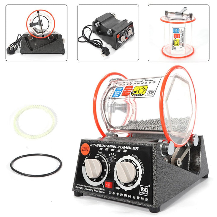 3kg Poliertrommel YUNRUX Labor-Kugelmühle Poliermaschinen Elektrische Rotary Jewelry Polisher Polier
