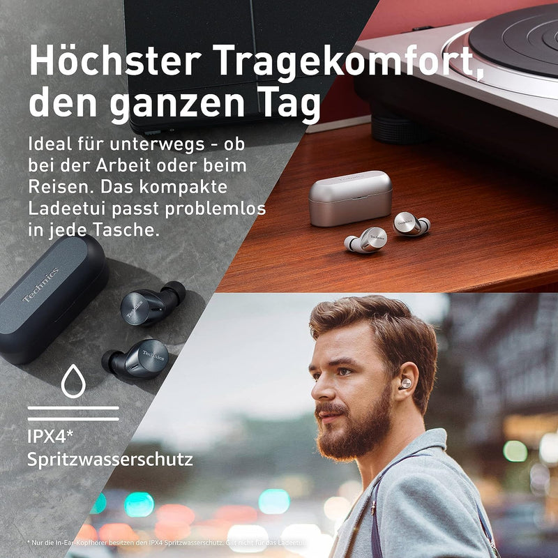 Technics EAH-AZ60 Kabellose In-Ear-Bluetooth-Kopfhörer, Geräuschunterdrückung, 24 Stunden Akkulaufze