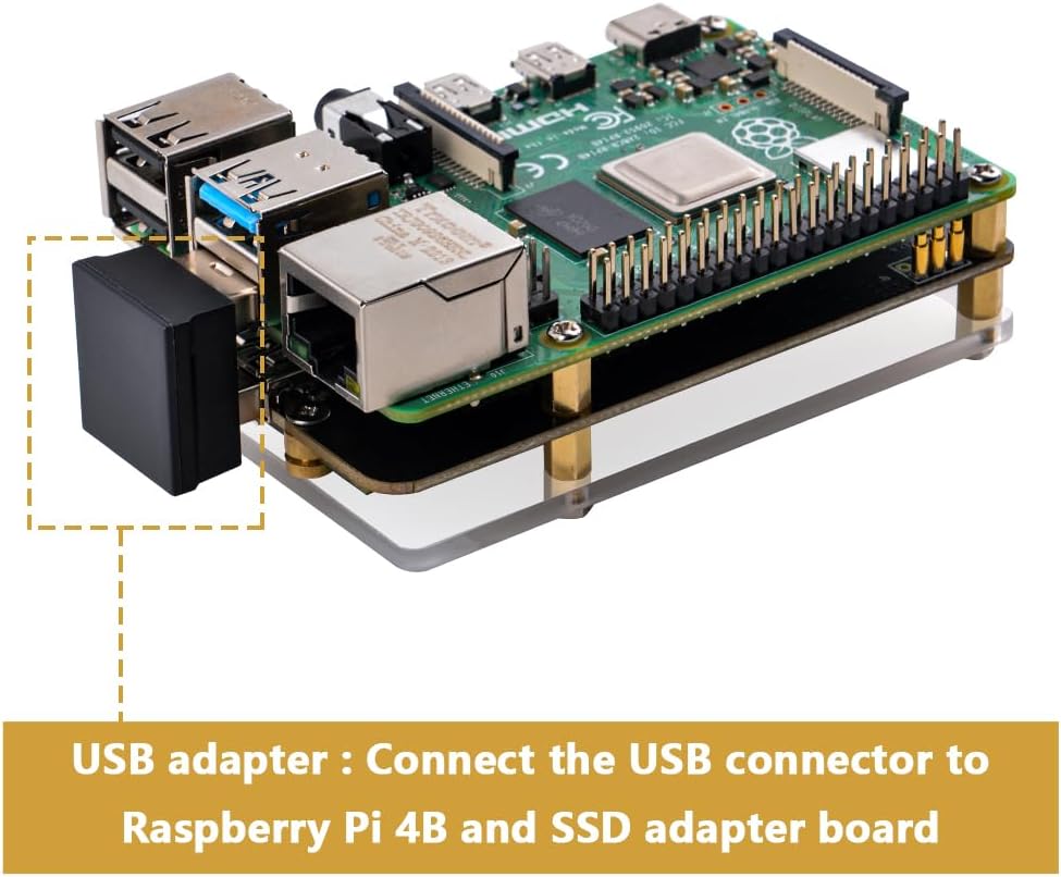 GeeekPi M.2 NVME SSD Storage Expansion Board for Raspberry Pi 4, Only Support M.2 NVME SSD (Raspberr