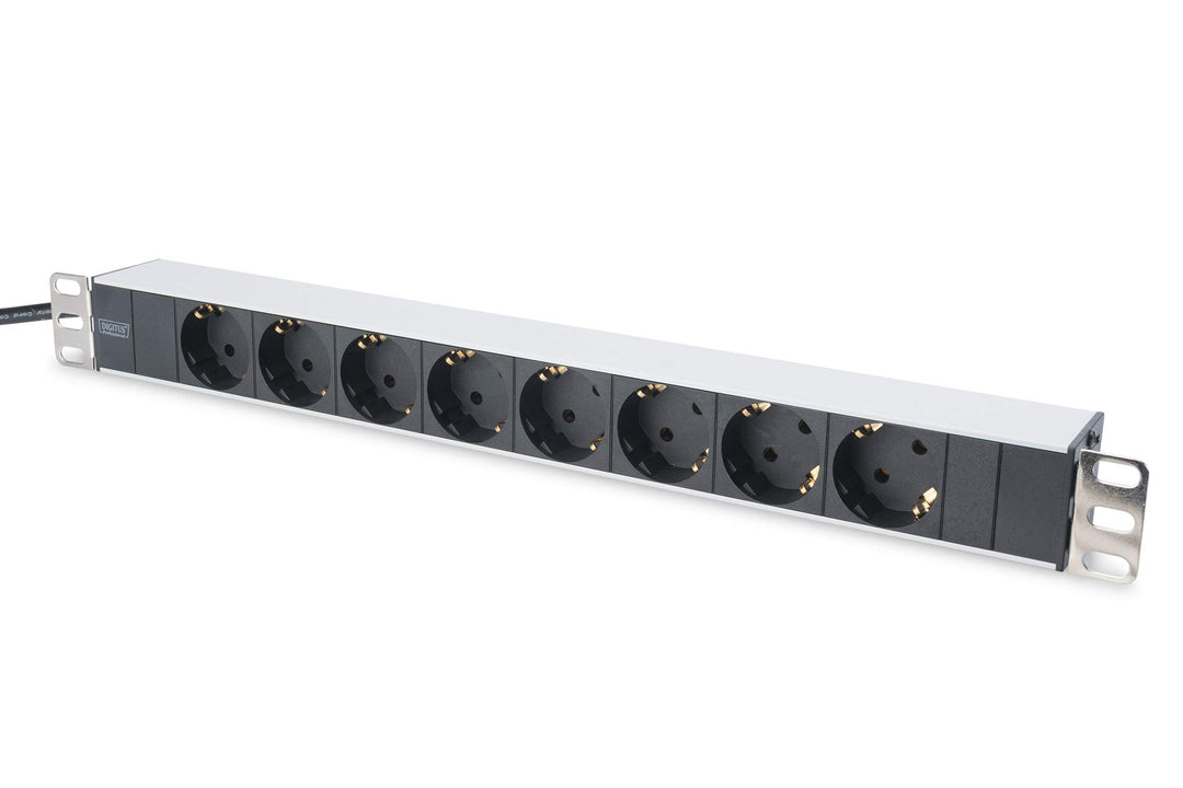DIGITUS 19" Steckdosenleiste - 8 Abgriffe - 1HE - 250VAC - 50/60Hz - 16A - 4000W - Für 19 Zoll Netzw