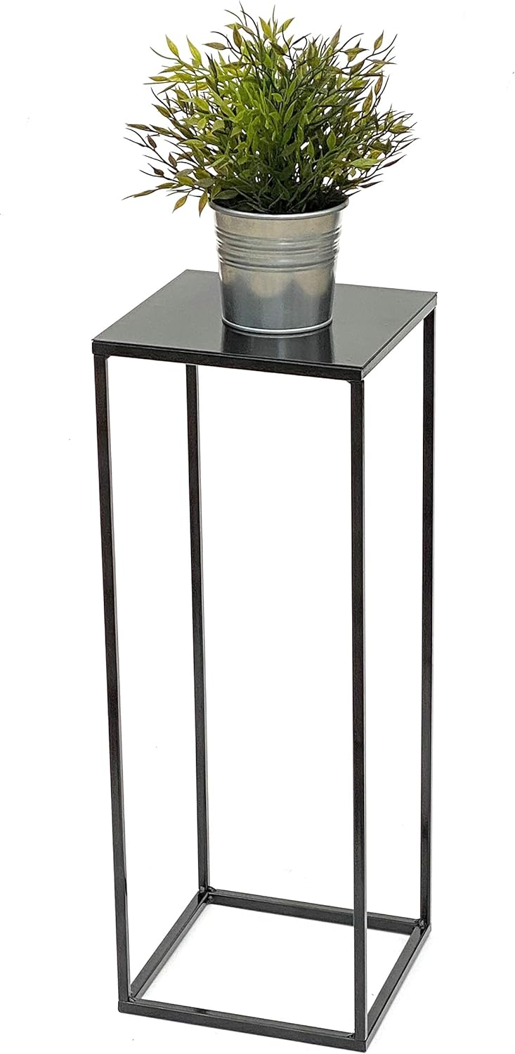 DanDiBo Blumenhocker Metall Schwarz Eckig Höhe 62,5 cm Beistelltisch Blumenständer 434 Blumensäule M