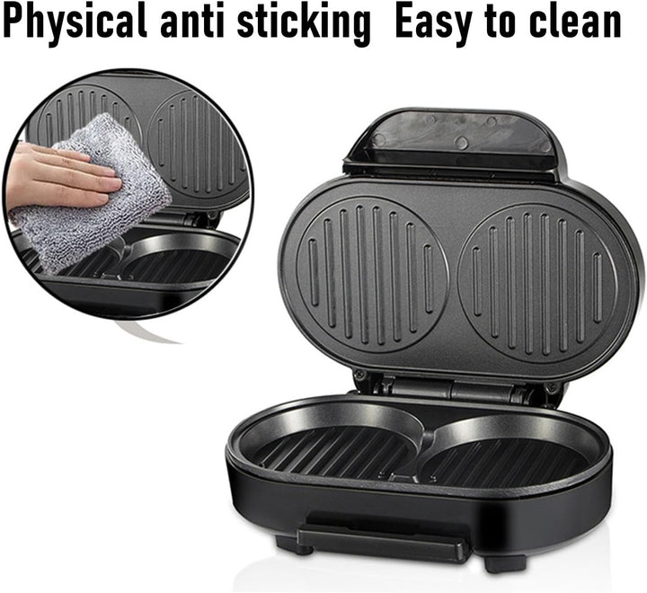 Elektrischer Frühstücksbereiter, Elektrischer Eier-Burger-Maker, Anti-Stick mit Aluminium-Heizplatte