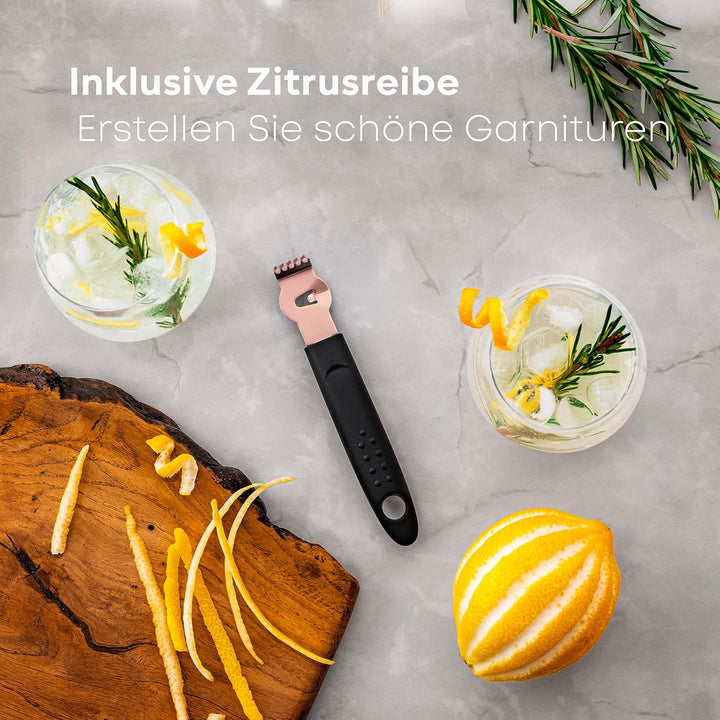 BarDeluxe® Cocktail Set 12-teilig, Barkeeper Set, Cocktail Mixer Set | 750ml Cocktailshaker Edelstah