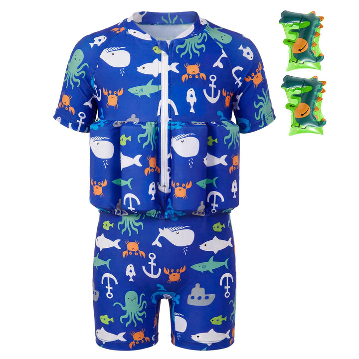 Badeanzug Baby Mädchen Jungen mit Floatation Kleinkind Schwimmtraining Hilfe Schwimmende Badeanzug E