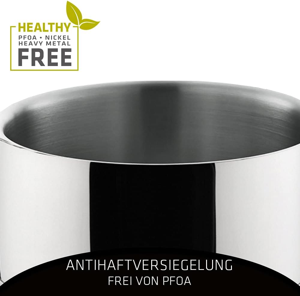 Berndes Milessima Topfset, 4-teilig, Töpfe aus Edelstahl, Induktion, Kochtopfset mit Deckel, für all